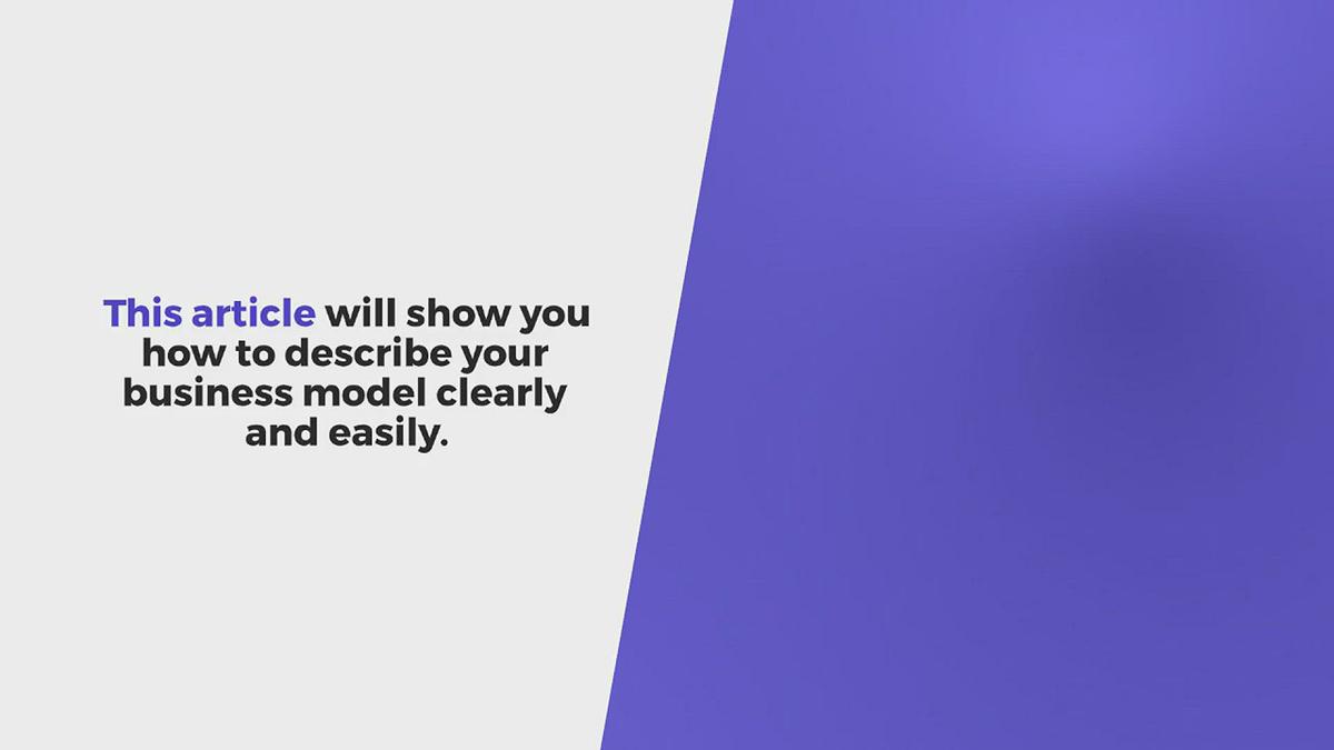 'Video thumbnail for How to Describe Your Business Model'