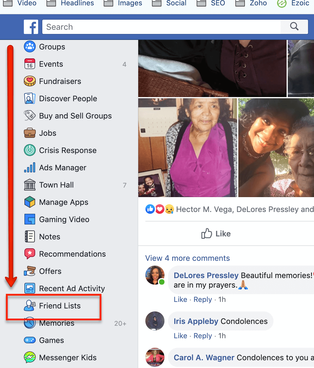 facebook create friends list