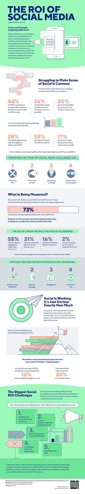 ROI social media statistics infographic