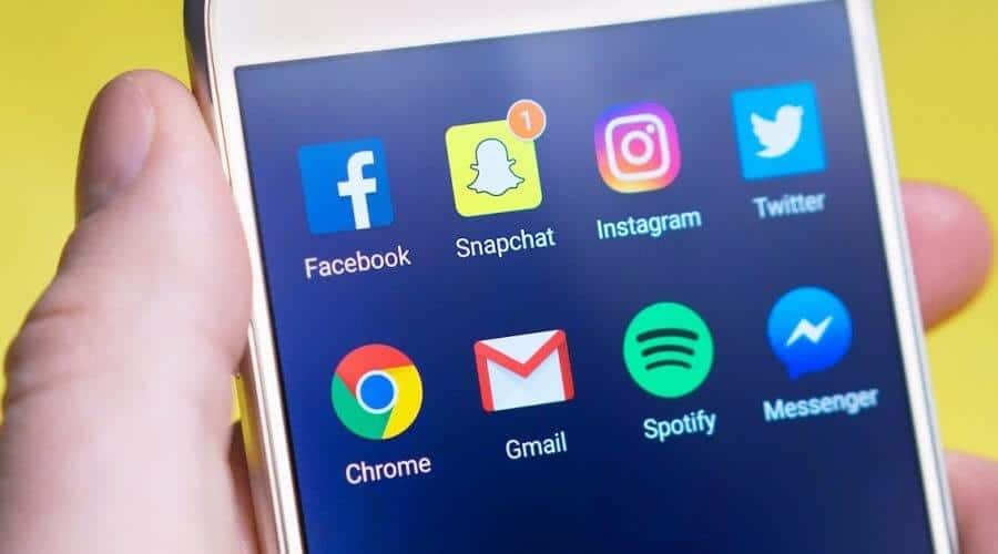 social media icon on mobile phone screen social media icon on mobile phone screen