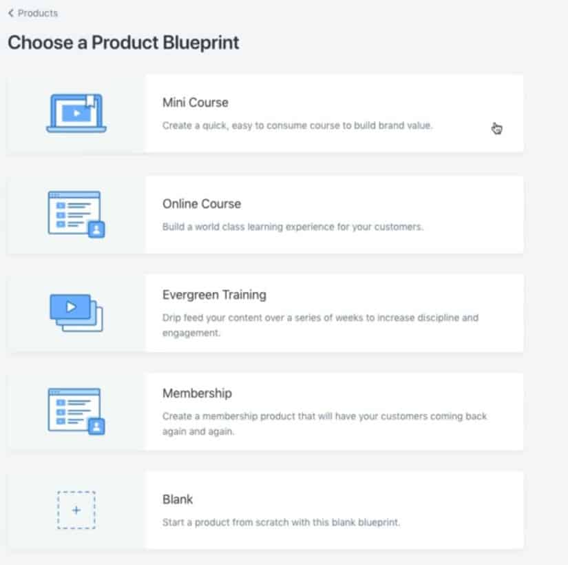 Kajabi screenshot create a blueprint as a lead magnet