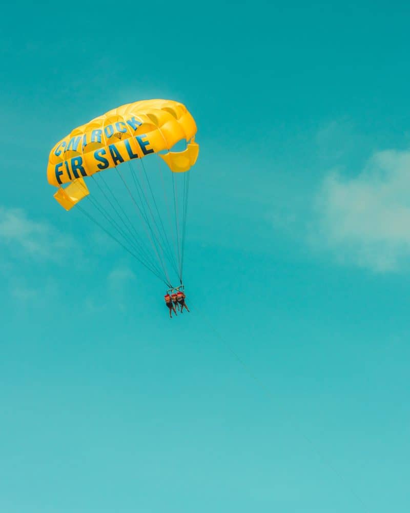 Increase sales tips - three people as a tandem skydiving team