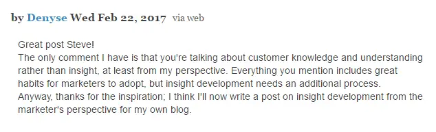 example of comment on blog