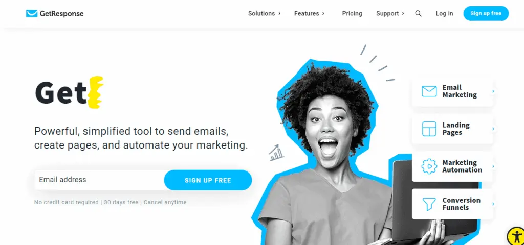 getresponse screenshot as email marketing software