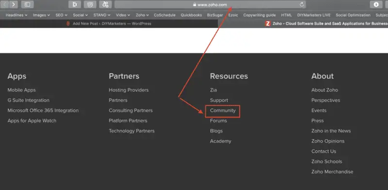 where can I find Zoho communities