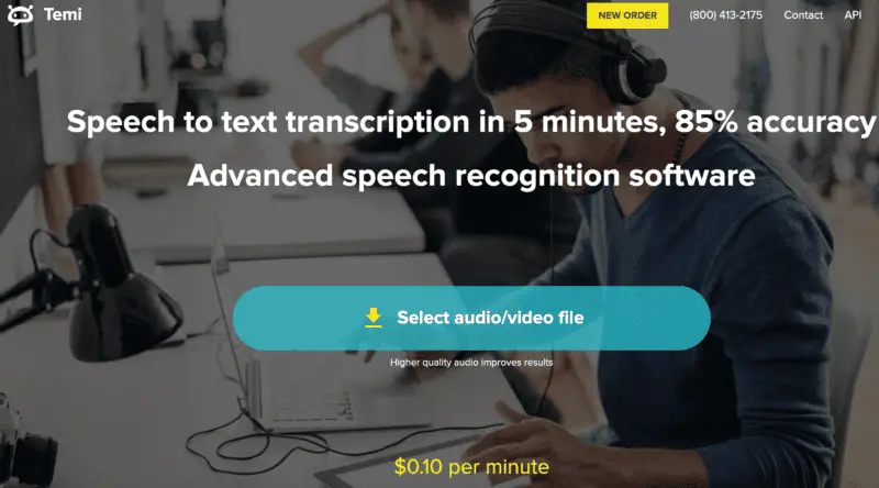 temi audio transcription tools