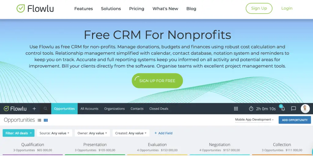 flowlu nonprofit crm