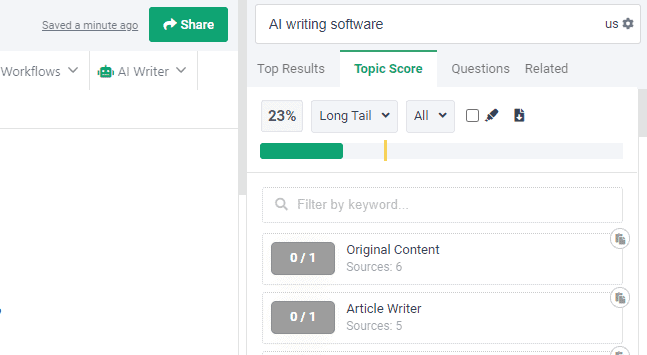 frase.ai example writing