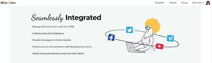 list of ways that zoho sites feeds data to the rest of your business