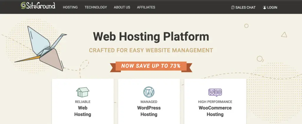 siteground web hosting page screenshot