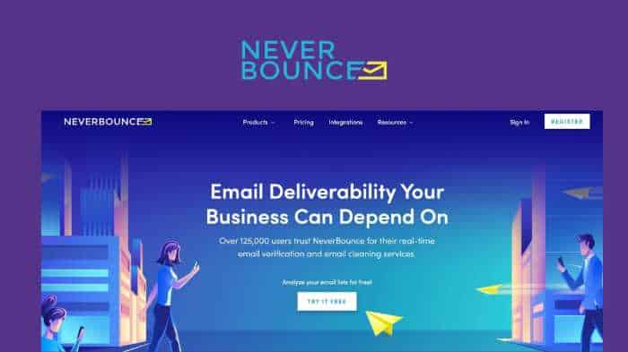 screenshot of never bounce email verification tool