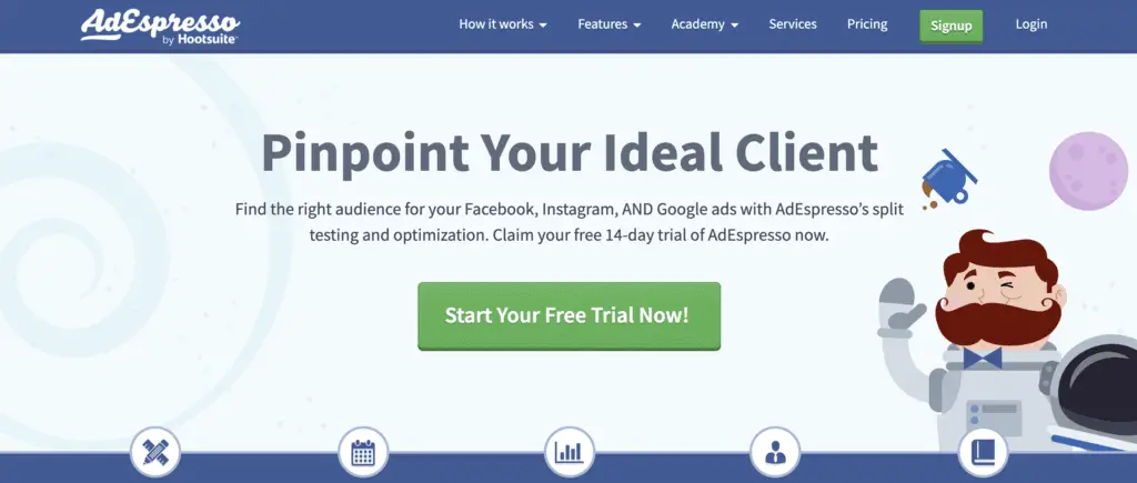 Adespresso screenshot as a content promotion tool