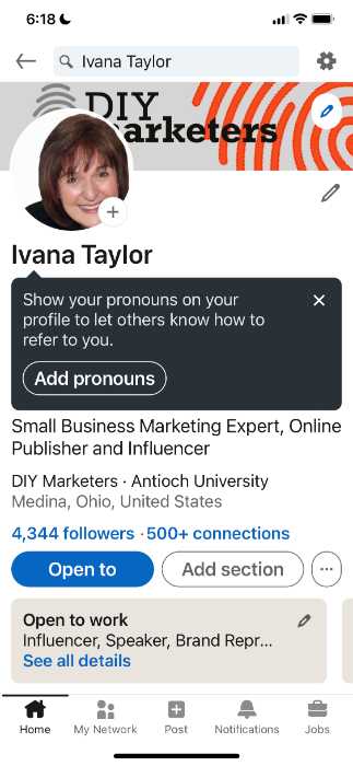 how to find linkedin profile views on iphone