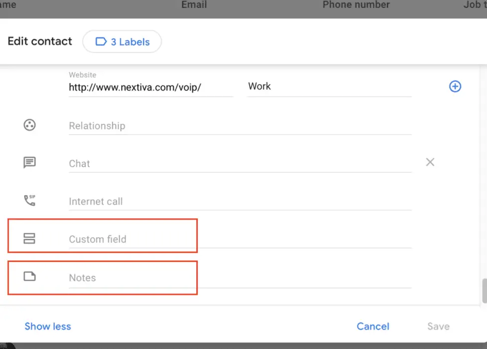 how to use notes fields in gmail as a crm