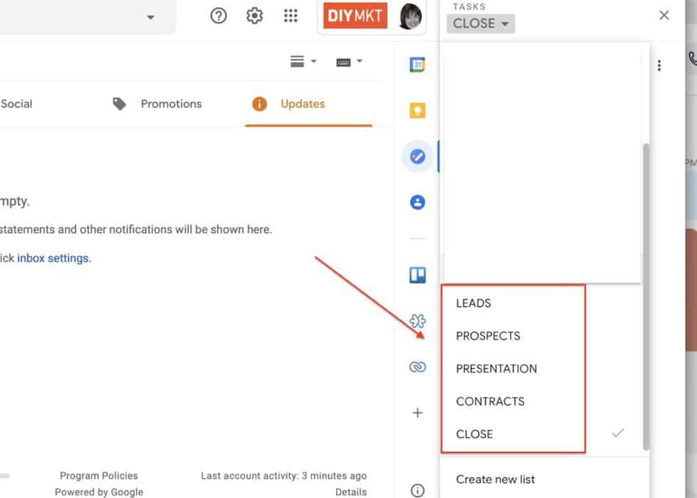 how to use tasks in gmail as a crm to trac a sales pipeline