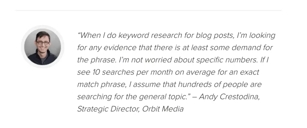 andy crestodina quote about seo research