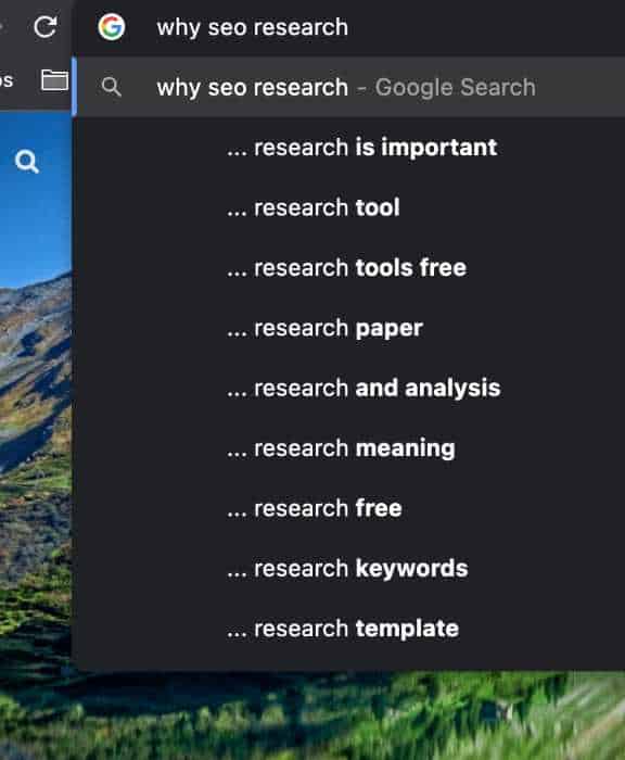 google autocomplete seo research