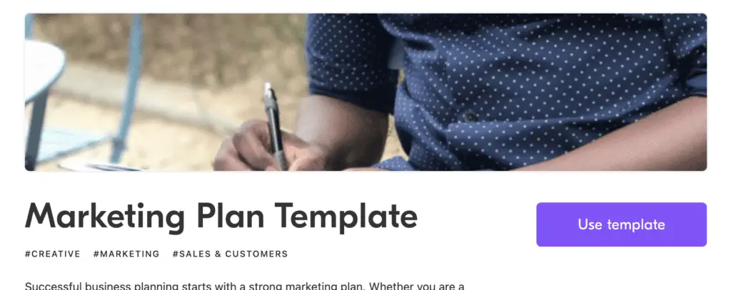 Airtable marketing plan template