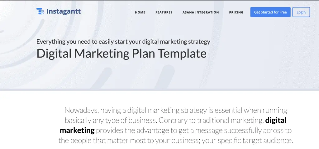digital marketing plan template