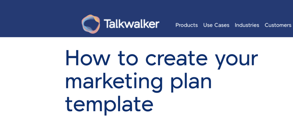 create your marketing plan template from talkwalker