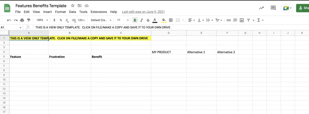 create an irresistible offer with a feature benefit table