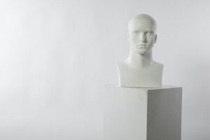 white bust of figure