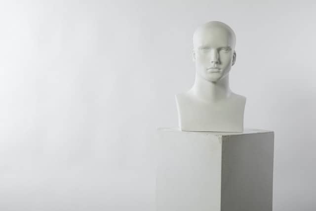 white bust of figure