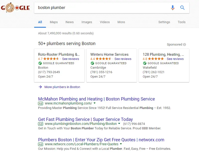 google ads examples - local ads