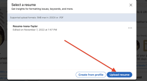 upload resume to linkedin