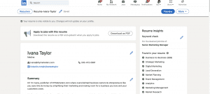 download your linkedIn resume