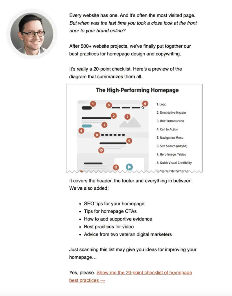 Increase Email Click Through Rate example