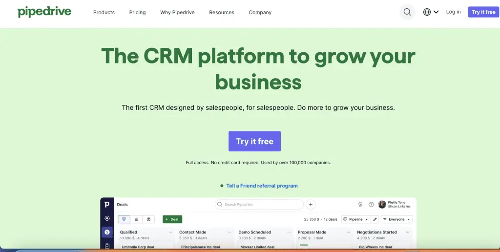 crms for consultants - pipedrive