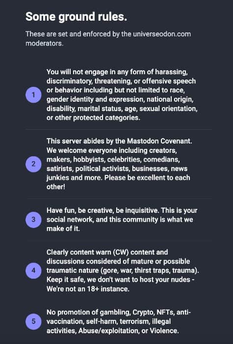 mastodon ground rules