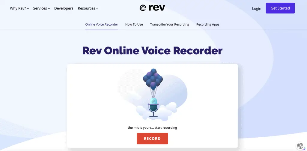 rev audio voice recorder