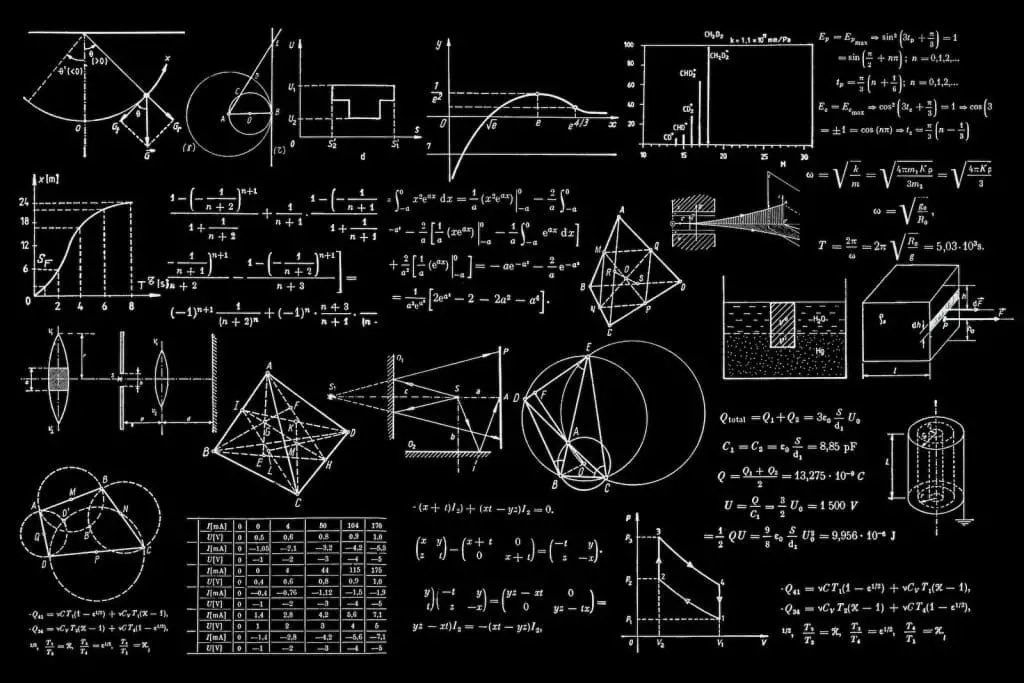 marketing math a blackboard with a bunch of diagrams on it