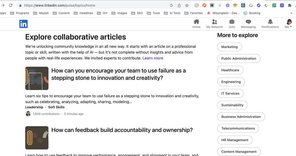 Unleashing the Power of LinkedIn Collaborative Articles: A Comprehensive Guide 3 screenshot of linkedin collaborative articles