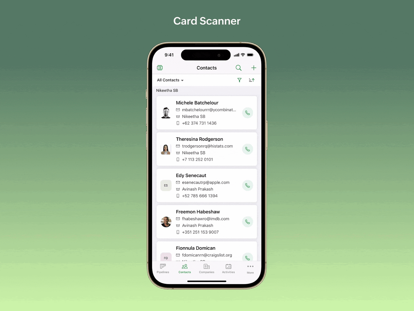 Use Zoho Bigin to Turn Spreadsheets into a Sales Pipeline That Closes Deals 8 Zoho Bigin mobile card scanner contacts