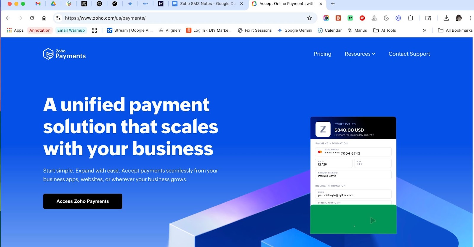 how to get paid with zoho - zoho payments