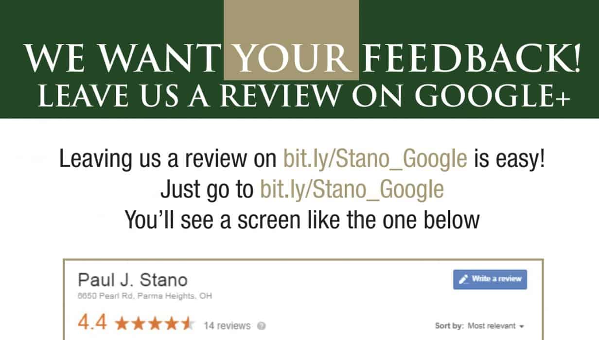 example of google review request