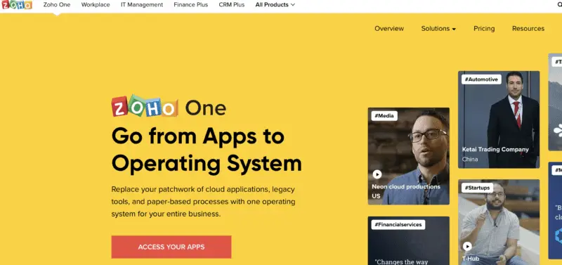 Zoho One - The Operating System for Small Business