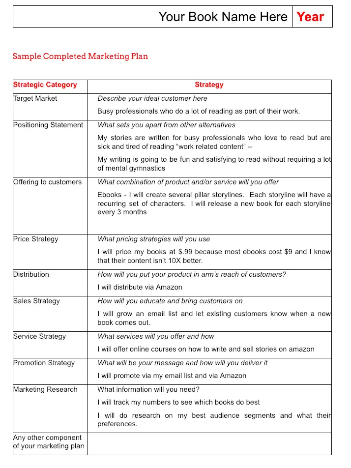 book plan