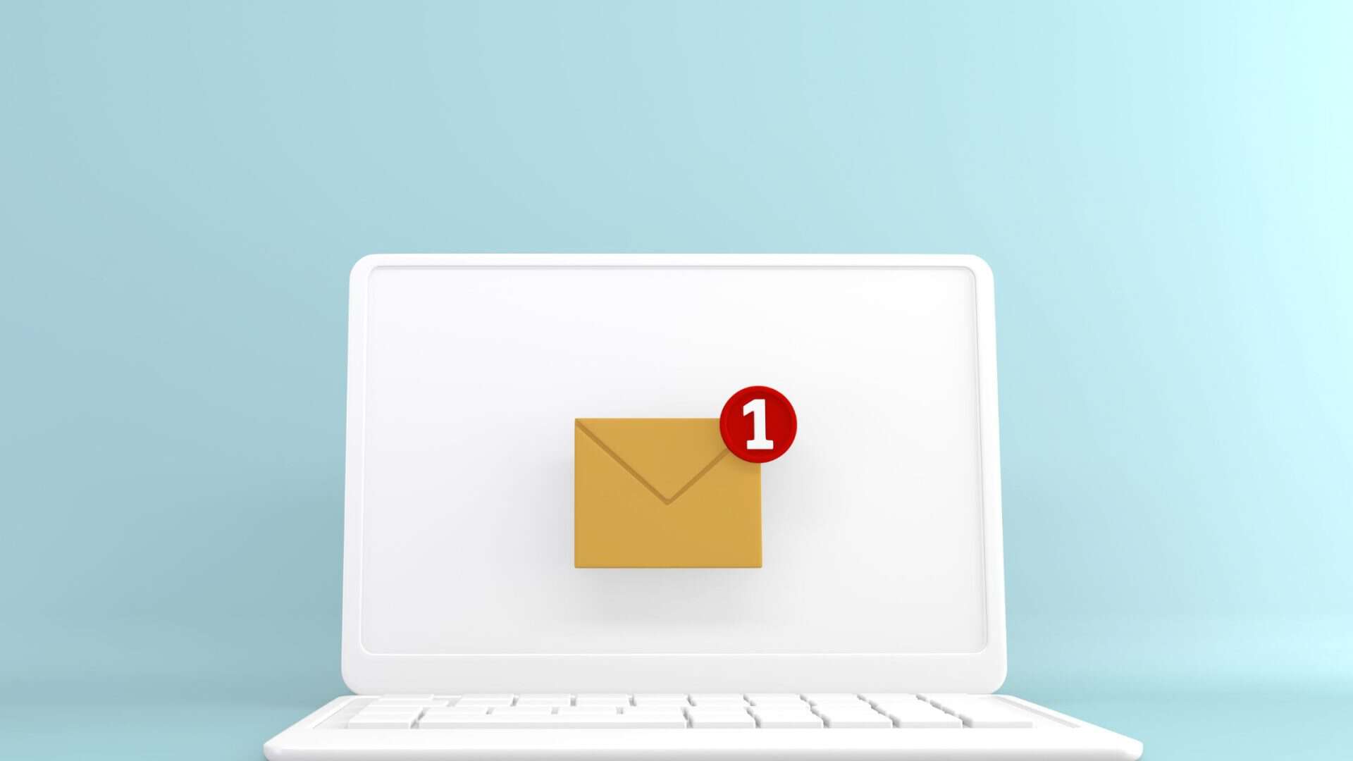email marketing ROI small business Laptop displaying email notification icon