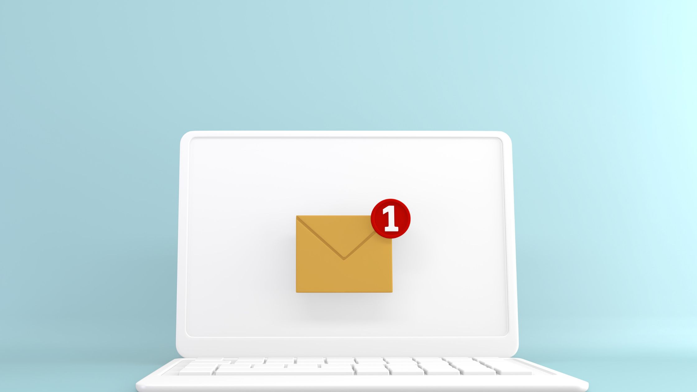 email marketing ROI small business Laptop displaying email notification icon