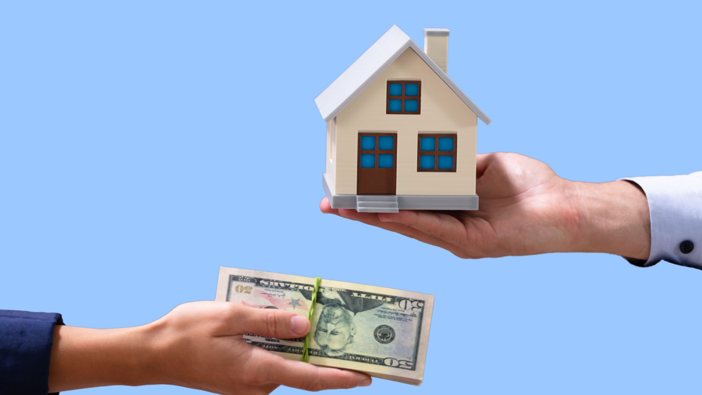email marketing not converting - person trading money for a house