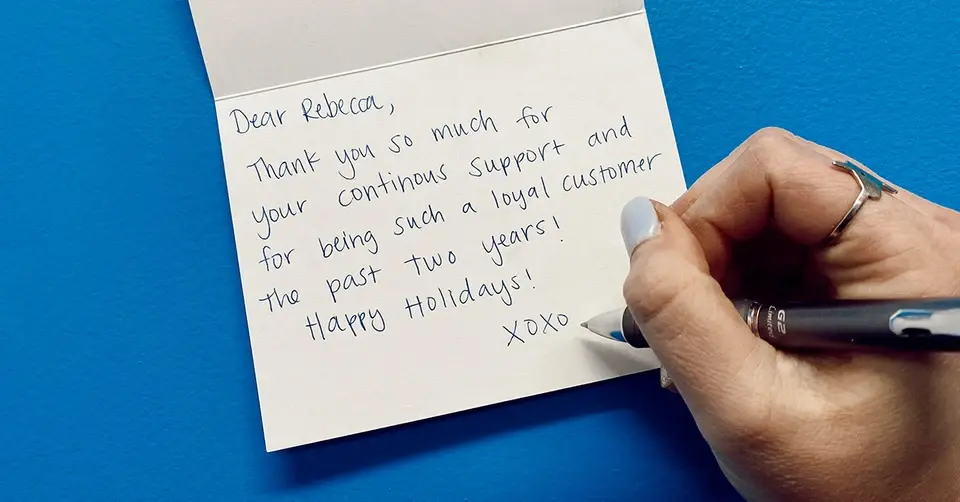 low cost marketing ideas for small business - handwritten note to customer.