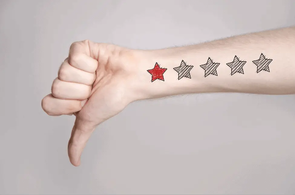 thumbs down customer reviews