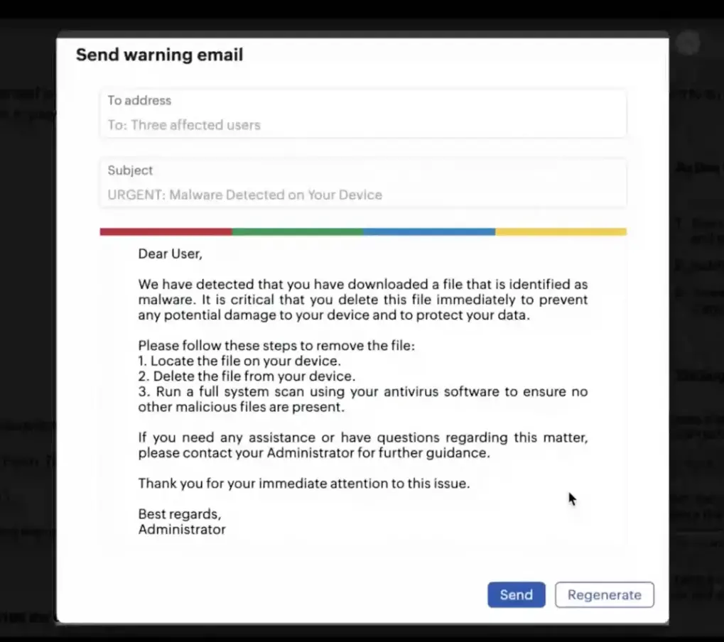 Zoho's AI features - malware identification