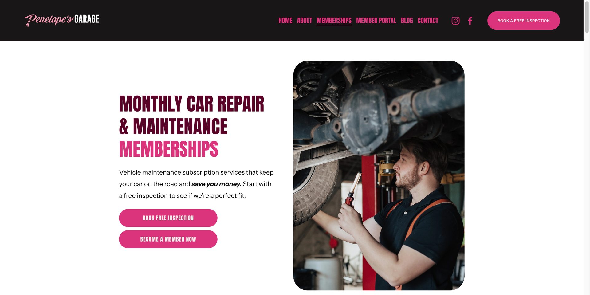change your business model. penelopes garage membership