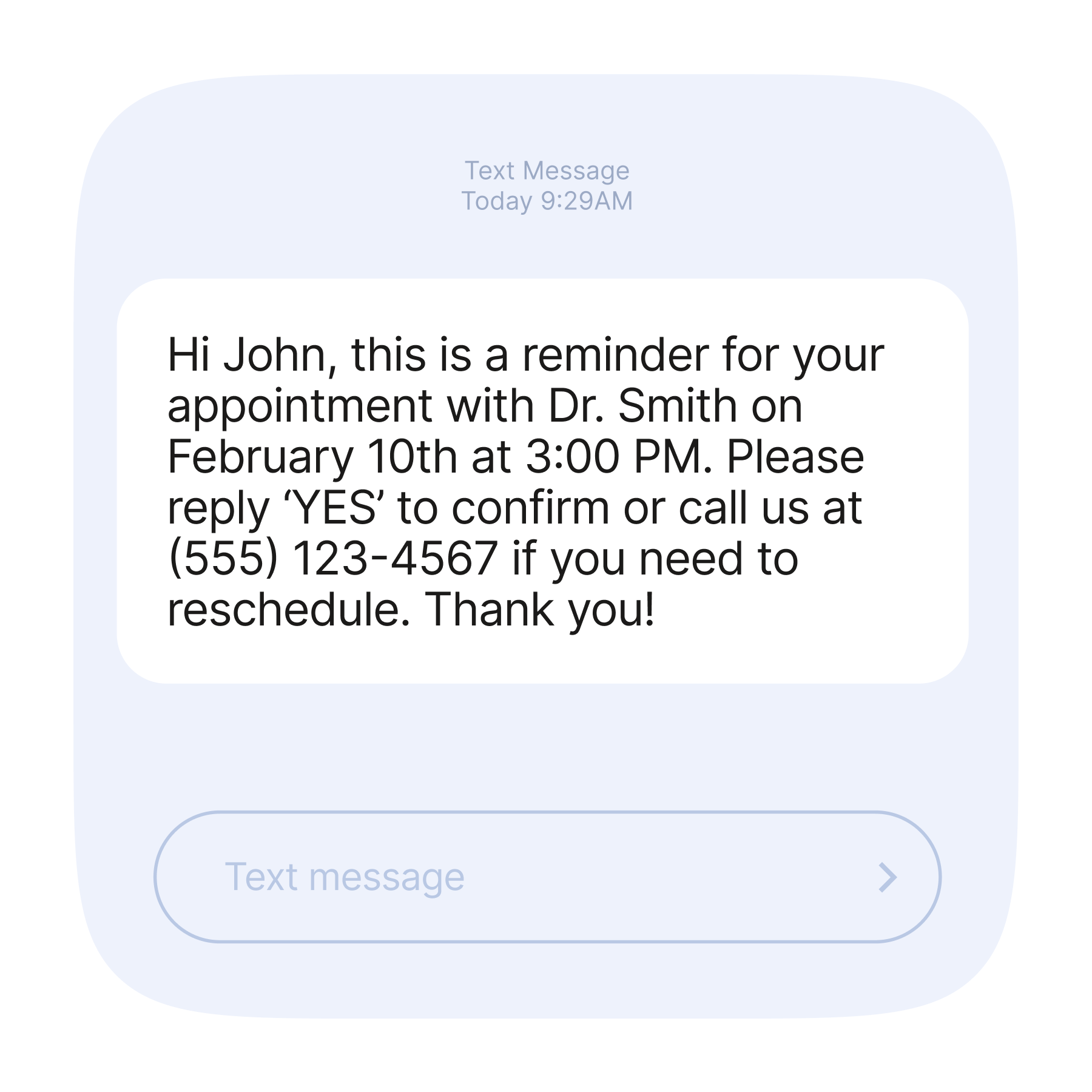 example of a text message reminder - text messaging ideas